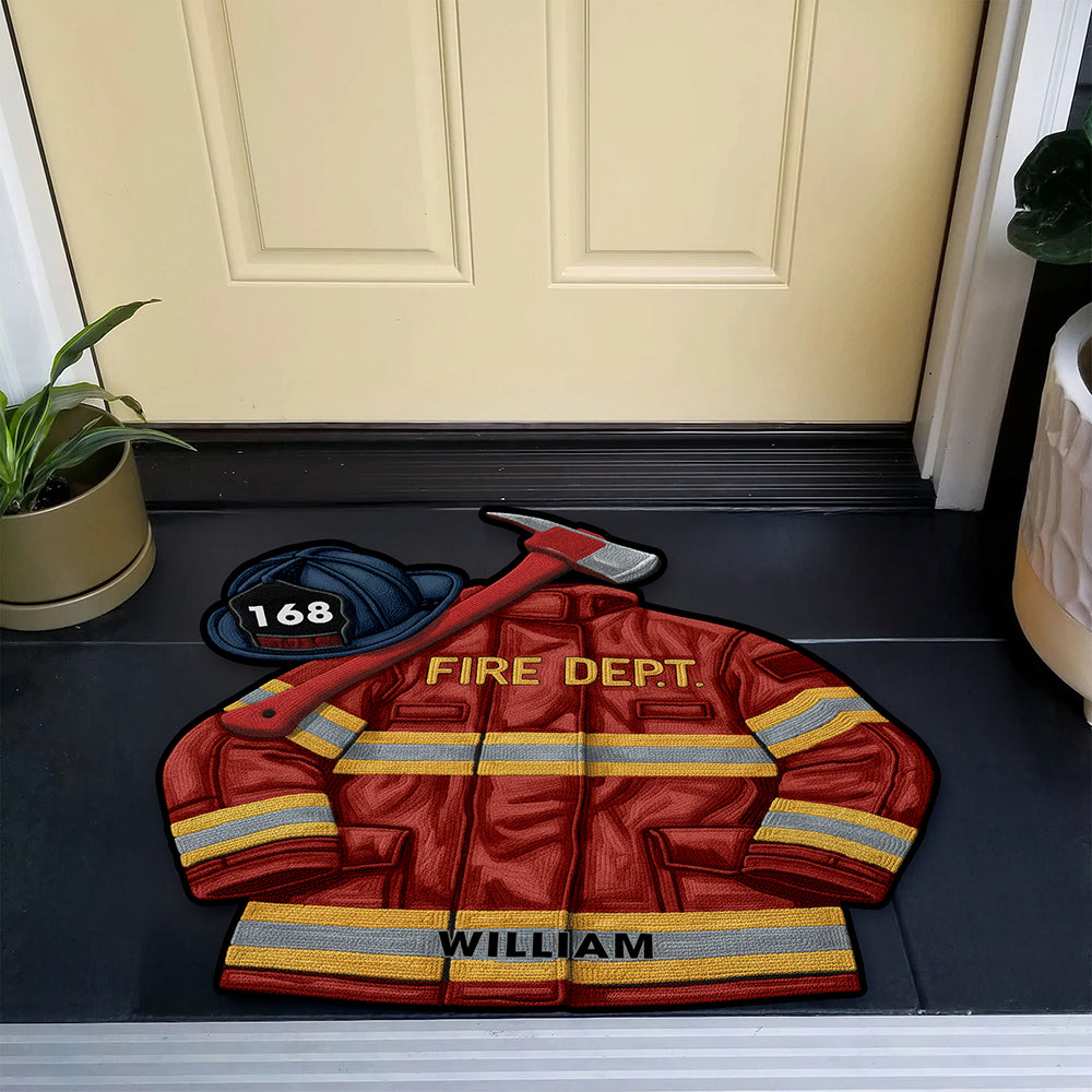 Fire Dept Doormat – Personalized Gifts For Firefighter 05hyqn061025-Homacus