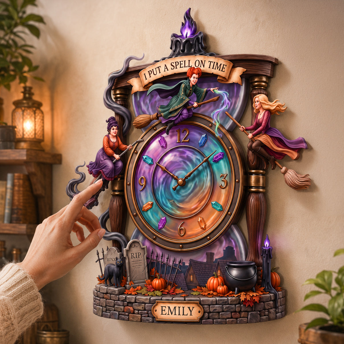 Mystic Spell Acrylic Wall Clock - Personalized Gift For Witch Lovers 03HADH280726-Homacus