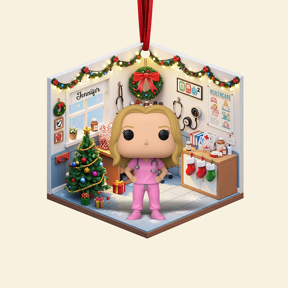 Cute Nurse Christmas Ornament - Custom Photo Gifts For Nurse 05pgqn060925-Homacus