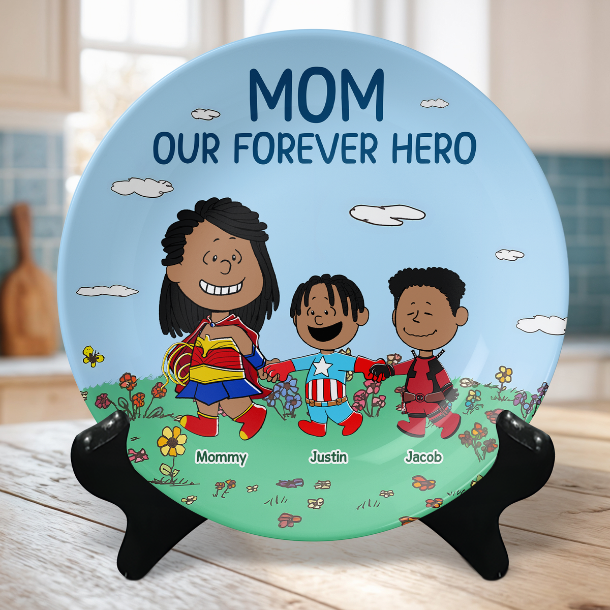 Personalized Gifts For Mom Ceramic Round Plate 02napu220325pa-Homacus