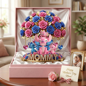 Cute Mommy Pink Aliens Flower Acrylic Plaque - Personalized Gifts For Mother's Day 01tytn070426-Homacus