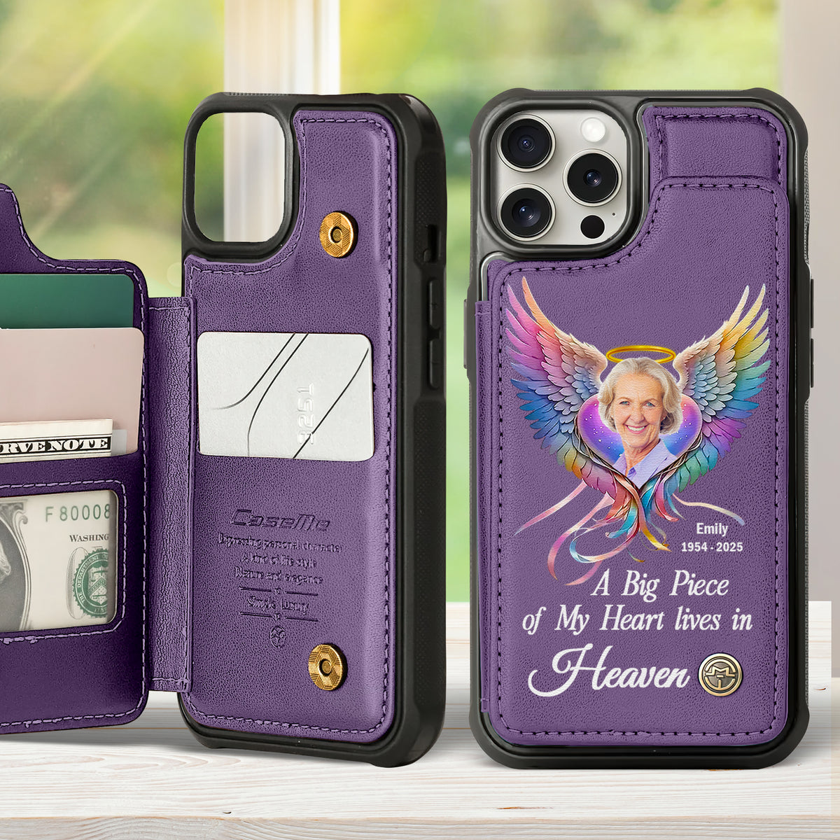 Personalized Gifts For Heaven Leather Flip Wallet Phone Case 03ACDT210325-Homacus