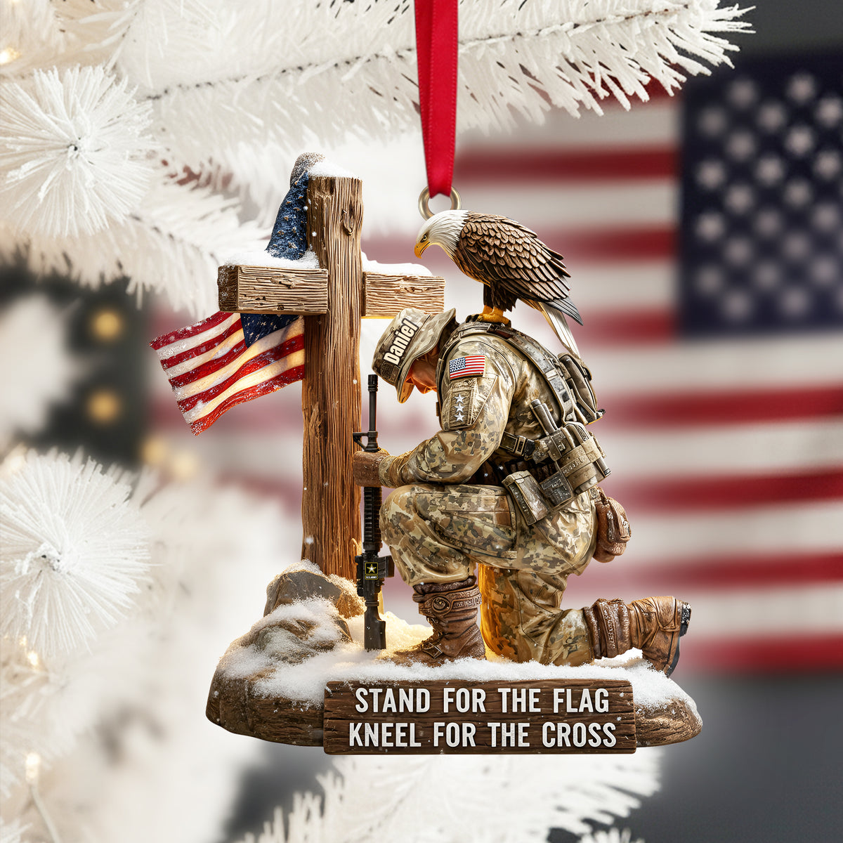Faithful Warrior Christmas Ornament - Personalized Gift For Veteran 04TGLU151025-Homacus
