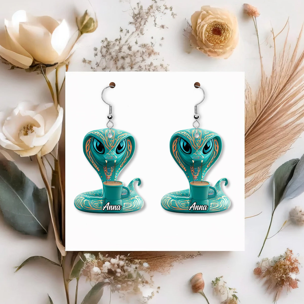 Slaying Snake Personalized Acrylic Earrings 02tgtn140625-Homacus