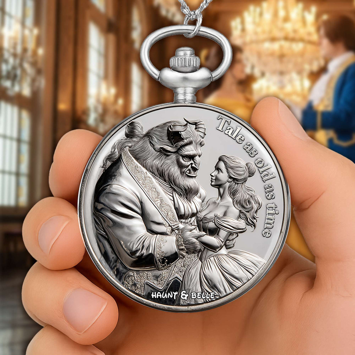 Tale As Old As Time Pocket Watch - Personalized Gift For Couples 05TGLU190625-Homacus
