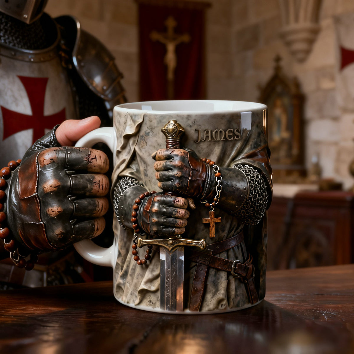 Faithful Templar Knight Coffee Mug, Personalized Gifts For Christians 05qhlu280126-Homacus