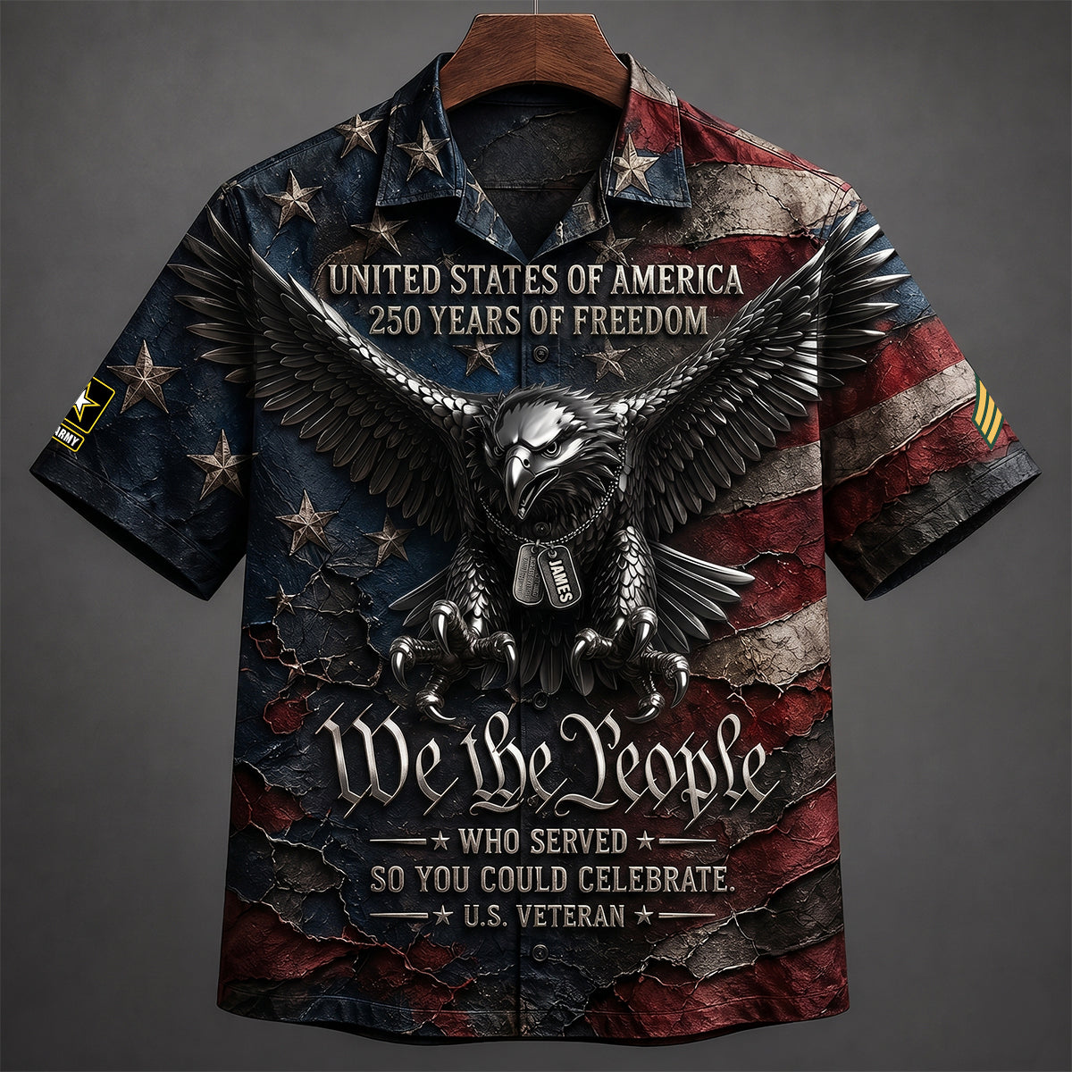 Bold Eagle Veteran Hawaiian Shirt, Personalized Gifts For Veterans 03QHDT160626-Homacus