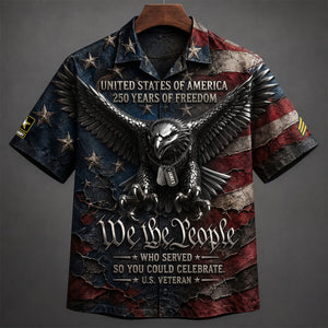 Bold Eagle Veteran Hawaiian Shirt, Personalized Gifts For Veterans 03QHDT160626-Homacus