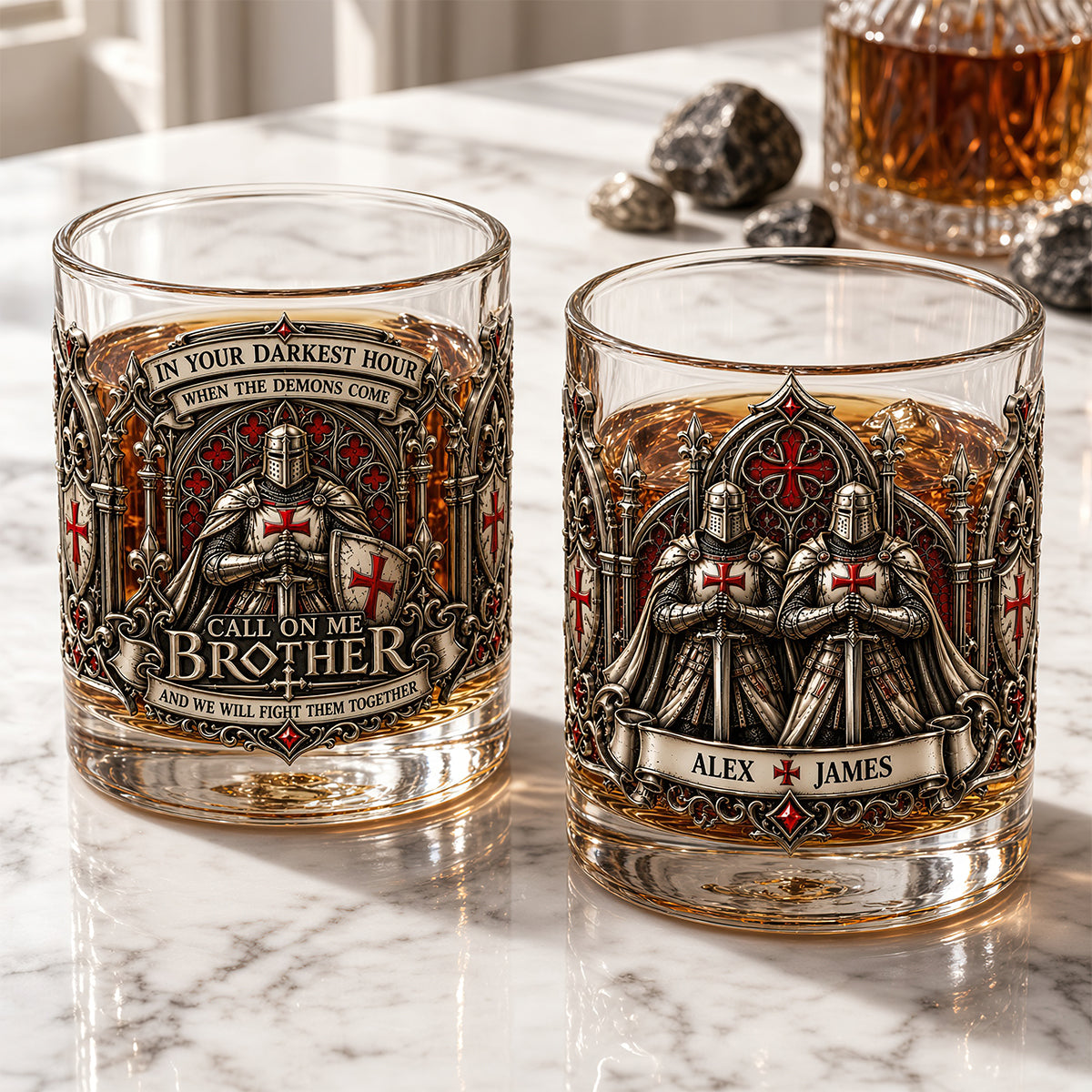 Knight Brother Drinking Glass - Personalized Gifts For Brothers 02padt231026