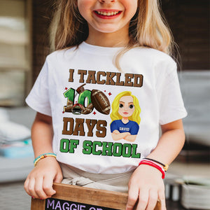 Personalized Gifts For American Football-loving Kids Shirt 02katn040125hg I Tackled 100 Days Of School-Homacus