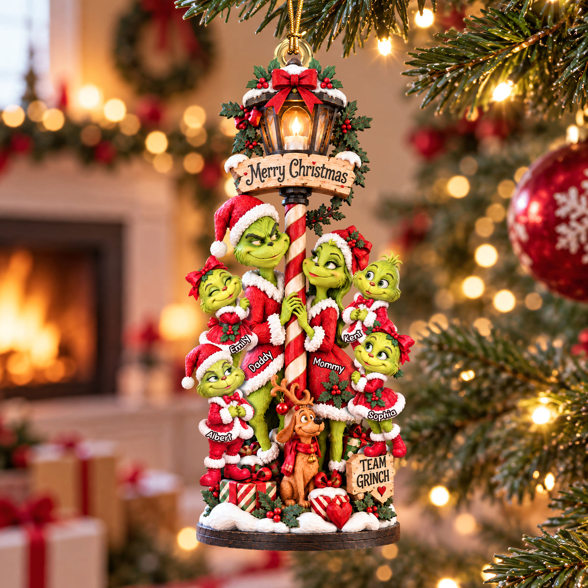 Family Christmas Lantern Ornament - Personalized Gifts For Family Christmas Ornament 04PAQN080926
