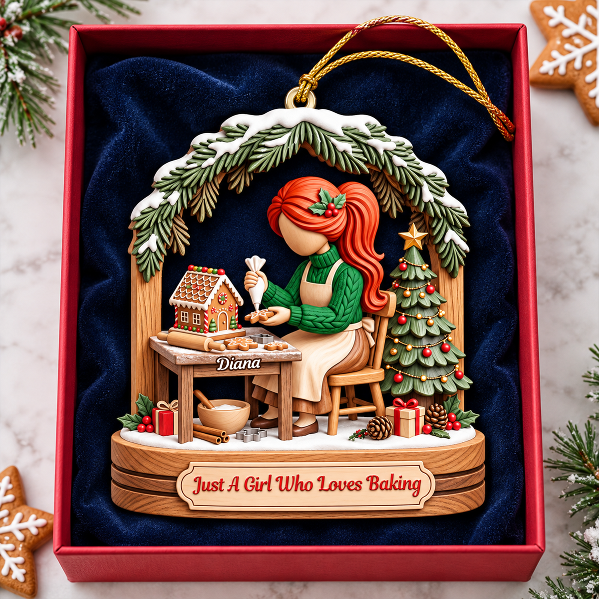 Baking Girl Christmas Ornament - Personalized Gifts For Baking Lovers 03pgqn151026-Homacus