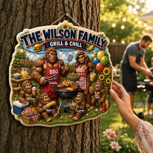 Bigfoot Family Grilling Metal Sign - Personalized Gifts For Family 02nadh260626