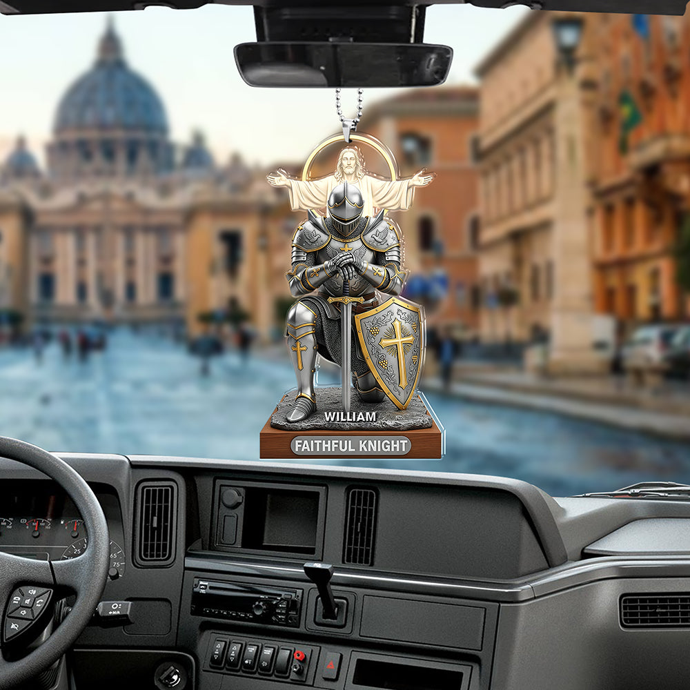 Christian Faithful Knight Car Ornament – Personalized Christmas Gifts for Christian 05huqn290725-Homacus
