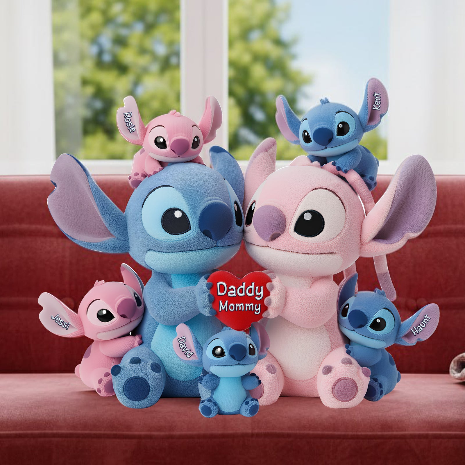 Blue Alien Family Shaped Pillow - Personalized Gifts For Family 01OHLU151125-Homacus