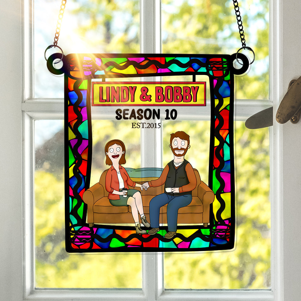 Personalized Anniversary Gift For Couple Window Hanging Suncatcher Ornament 01OHLU280225PA-Homacus