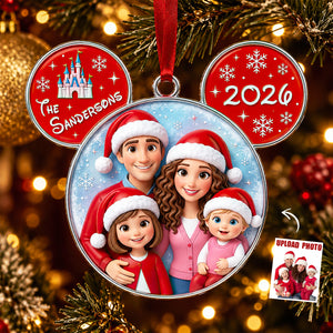 Family Together Christmas Acrylic Ornament - Personalized Custom Photo Gift For Family 03HUDT240826
