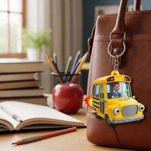 Adventure School Bus Acrylic Keychain - Personalized Custom Photo Gifts For Teacher 01NALU270825-Homacus