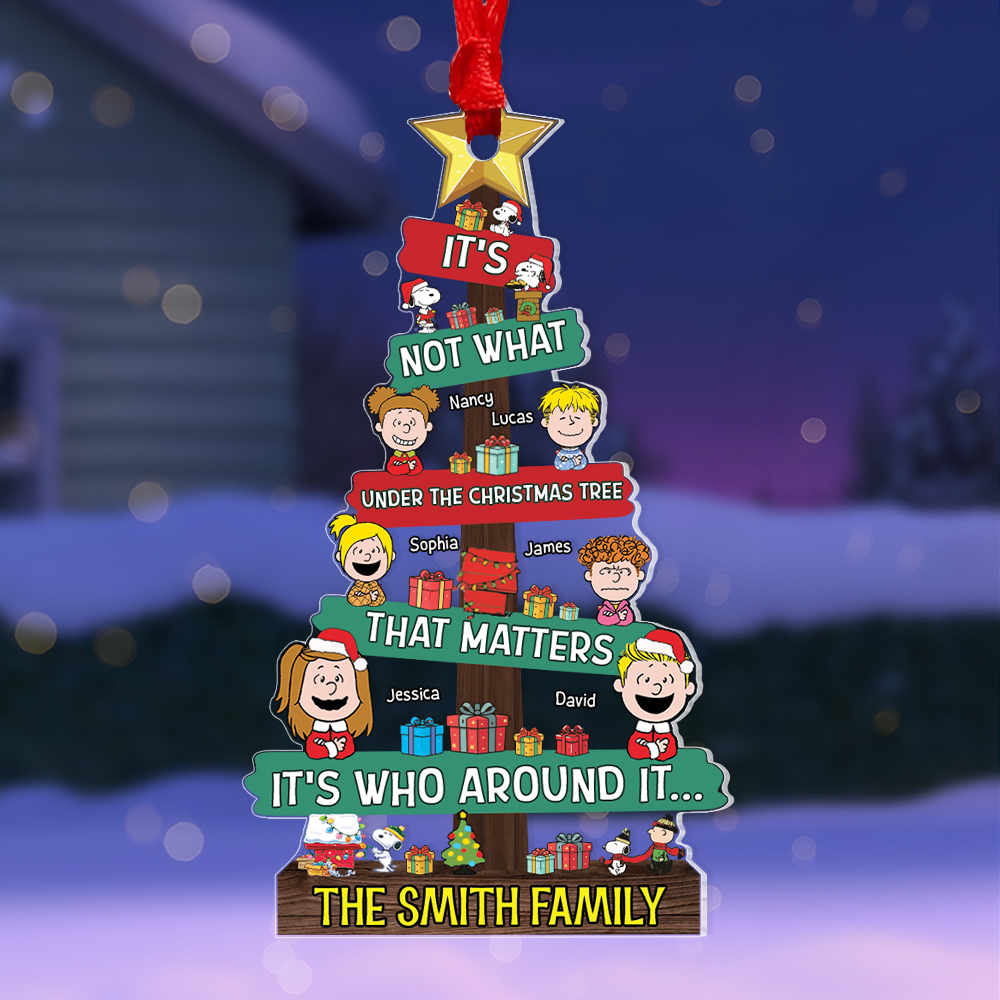 Personalized Gift for Family, Cartoon Family Christmas Tree Ornament 03TOPU290824HG-Homacus