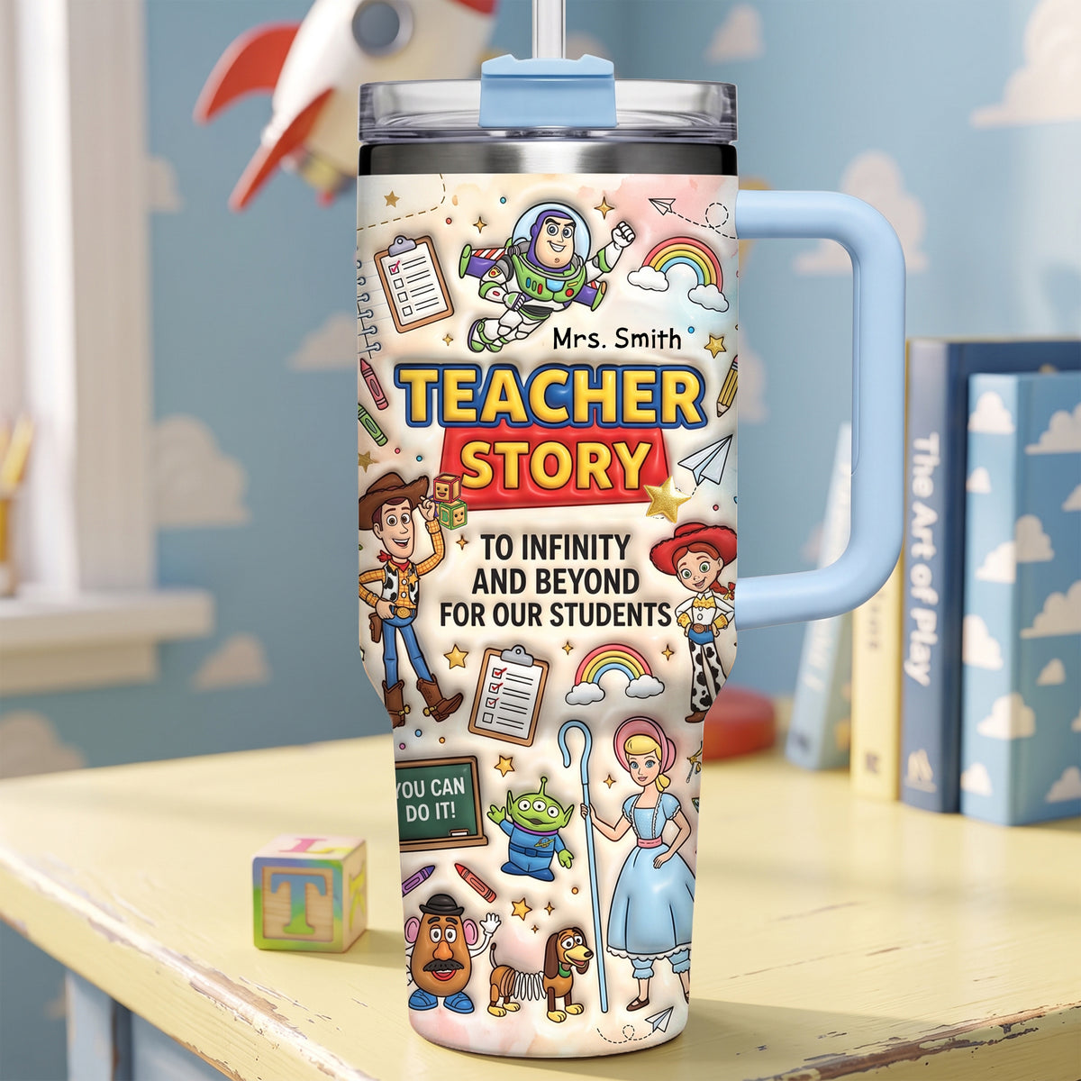 Devoted Teacher 40oz Tumbler With Handle - Personalized Gifts For Teachers 02QHLU220726-Homacus