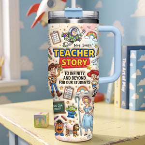 Devoted Teacher 40oz Tumbler With Handle - Personalized Gifts For Teachers 02QHLU220726-Homacus