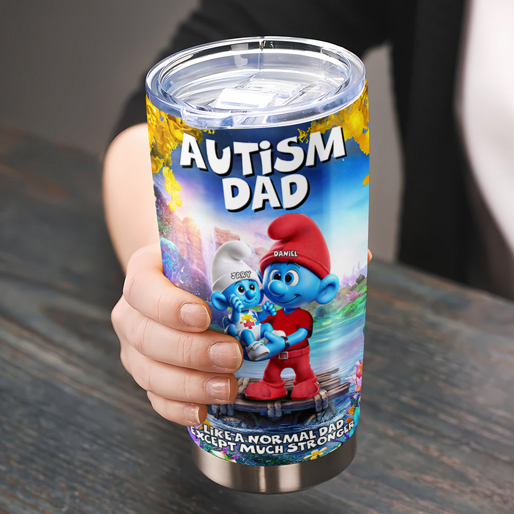 Personalized Gifts For Autism Dad Tumbler, Blue Character 021TGLU210225-Homacus