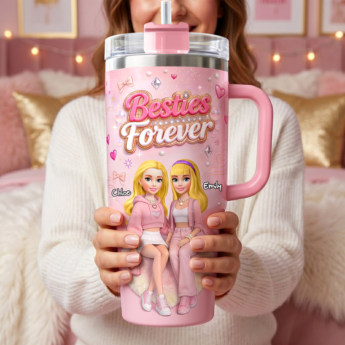 Besties Forever 40oz Tumbler - Personalized Gifts For Besties 05pgdh120626-Homacus