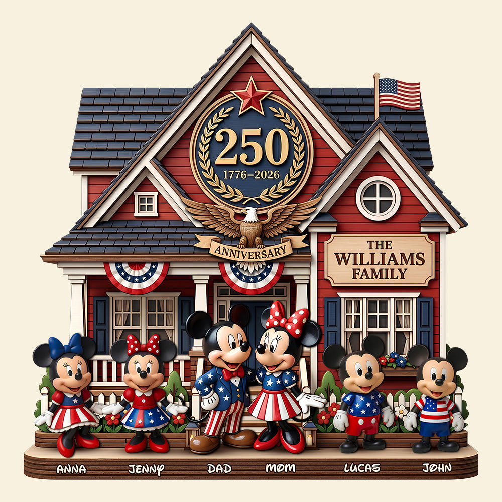 250th Anniversary Patriotic Family Wood Sign Personalized Gifts For Family 02PADT020526-Homacus