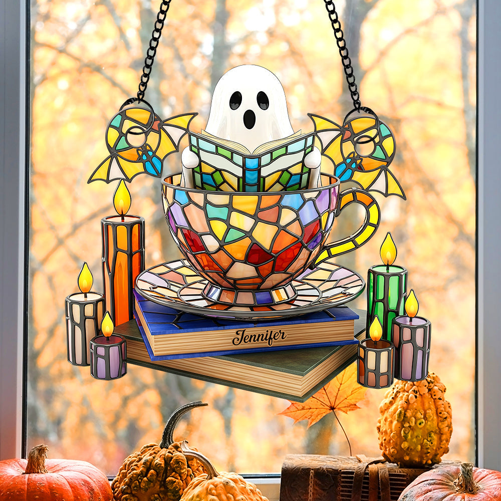 Ghost Tea Cup Suncatcher Ornament – Personalized Gifts For Book Lovers 04naqn120825-Homacus