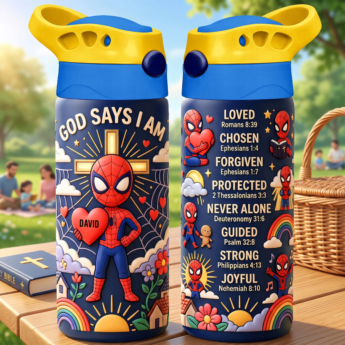 God Says Action Plaid 12oz Colorful Tumbler - Personalized Gifts For Kids 05paqn280726-Homacus