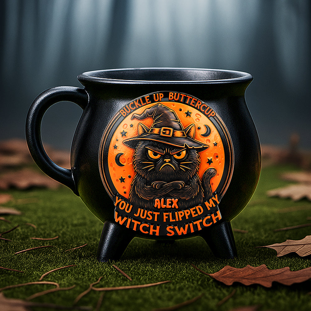 Cat Witch Mode Cauldron Mug, Personalized Gifts For Witch And Cat Lovers 01qhta210825-Homacus