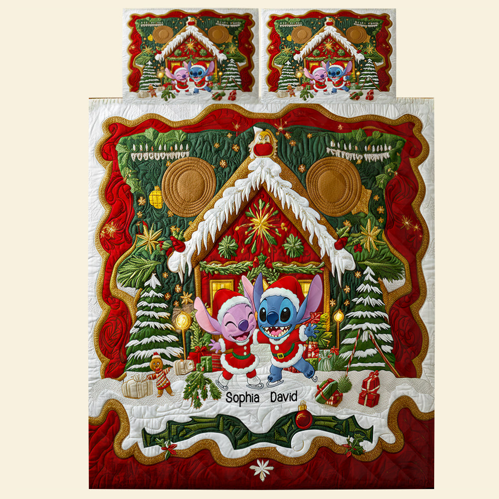Lover's House Christmas Quilt Bedding Set Gifts For Couple 04NADT060925-Homacus