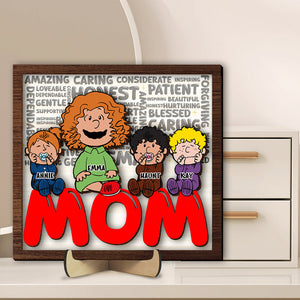 Personalized Gifts For Moms 2 Layers Wood Sign Moms & Little Ones 02TOLU090125HH-Homacus