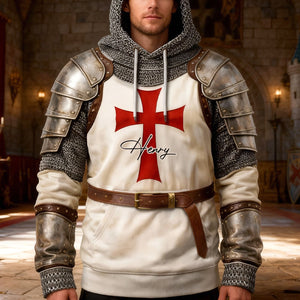 Knights Templar & Jesus 3D Hoodie - Personalized Gifts For Christians Warrior 01hutn271225-Homacus
