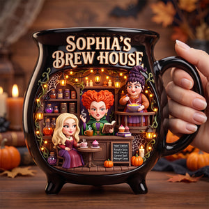 Macabre Spell Sisters Brew House Ceramic Cauldron Mug - Personalized Gifts 02pgdh250826