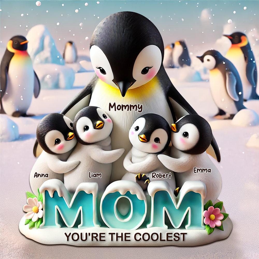Penguin Plaque - Personalized Gifts For Mom 02hupu180425-Homacus