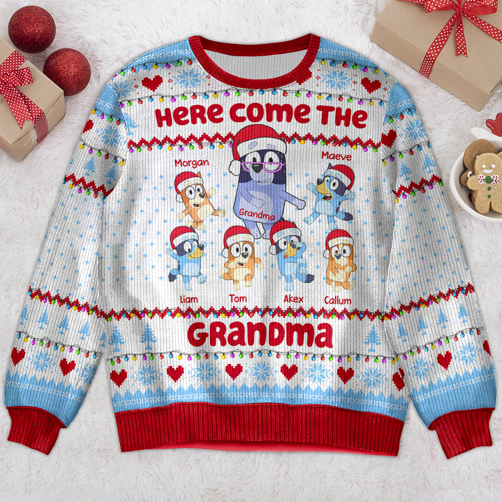 Personalized Gifts For Grandmas, Christmas Cartoon Characters Ugly Sweater 01ACDT061024-Homacus