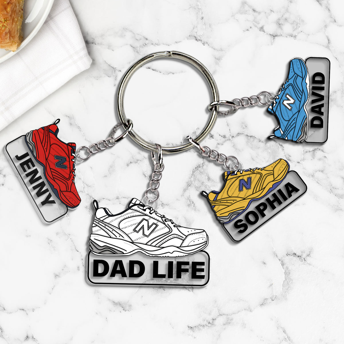 Personalized Gifts For Dad Keychain With Shoes Charms 01natn170524-Homacus