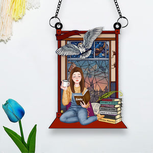 Personalized Gifts For Book Lover Suncatcher Ornament 03HTMH270624PA Reading Girl-Homacus