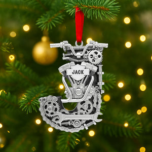 Motorcycle Engine Initial Letter Acrylic Ornament, Personalized Christmas Gifts For Bikers 03qhtn040925-Homacus