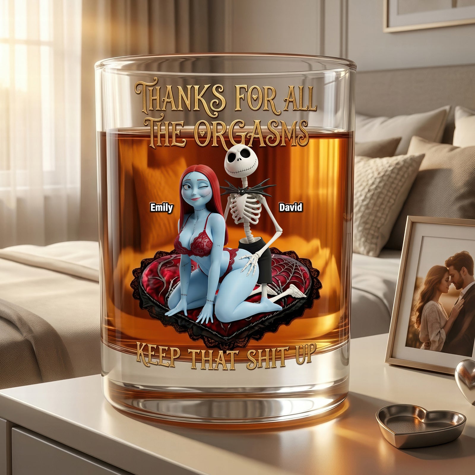Cheeky Soulmates Whiskey Glass - Personalized Gifts For Couple 05TYQN190626-Homacus