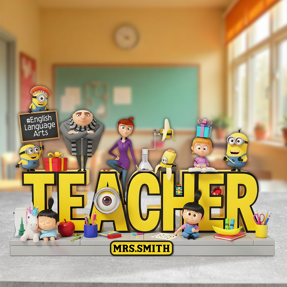 Cute Yellow Character Acrylic Plaque - Personalized Gifts For Teacher 05tgpu160625-Homacus