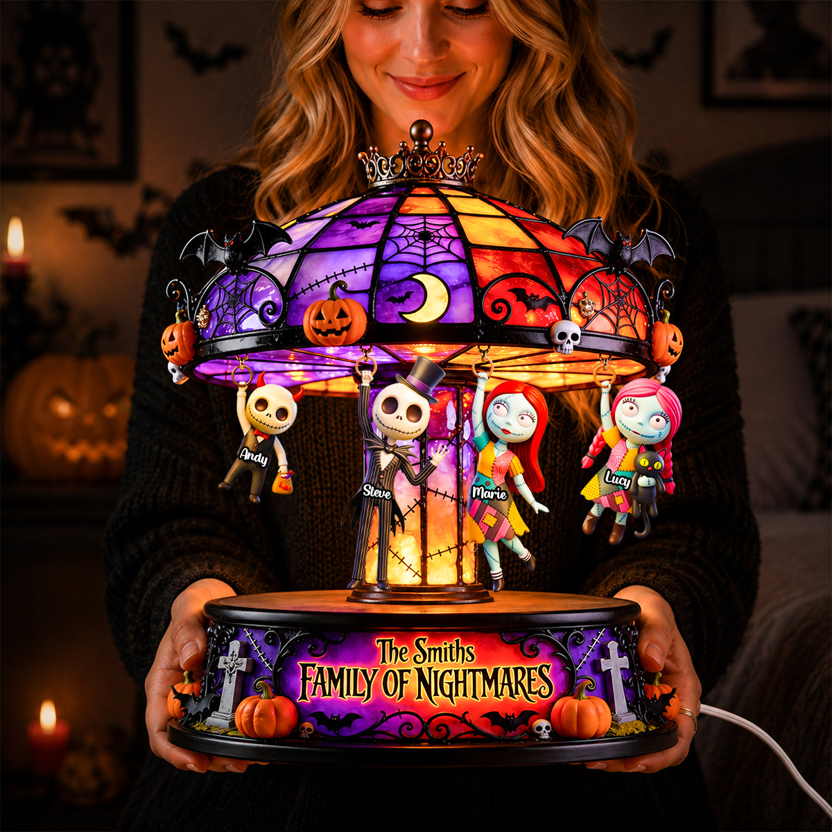 Family Hang On Theatrical Wheel Light Box, Personalized Gifts For Family 05qhdh110826-Homacus