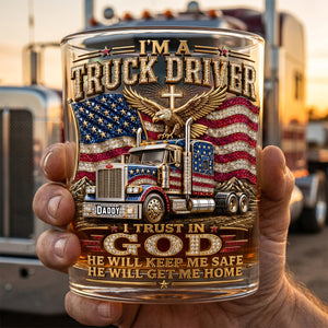 Dad Round Glass - Personalized Father's Day Gifts For Christian Truck Driver 02padh250526-Homacus