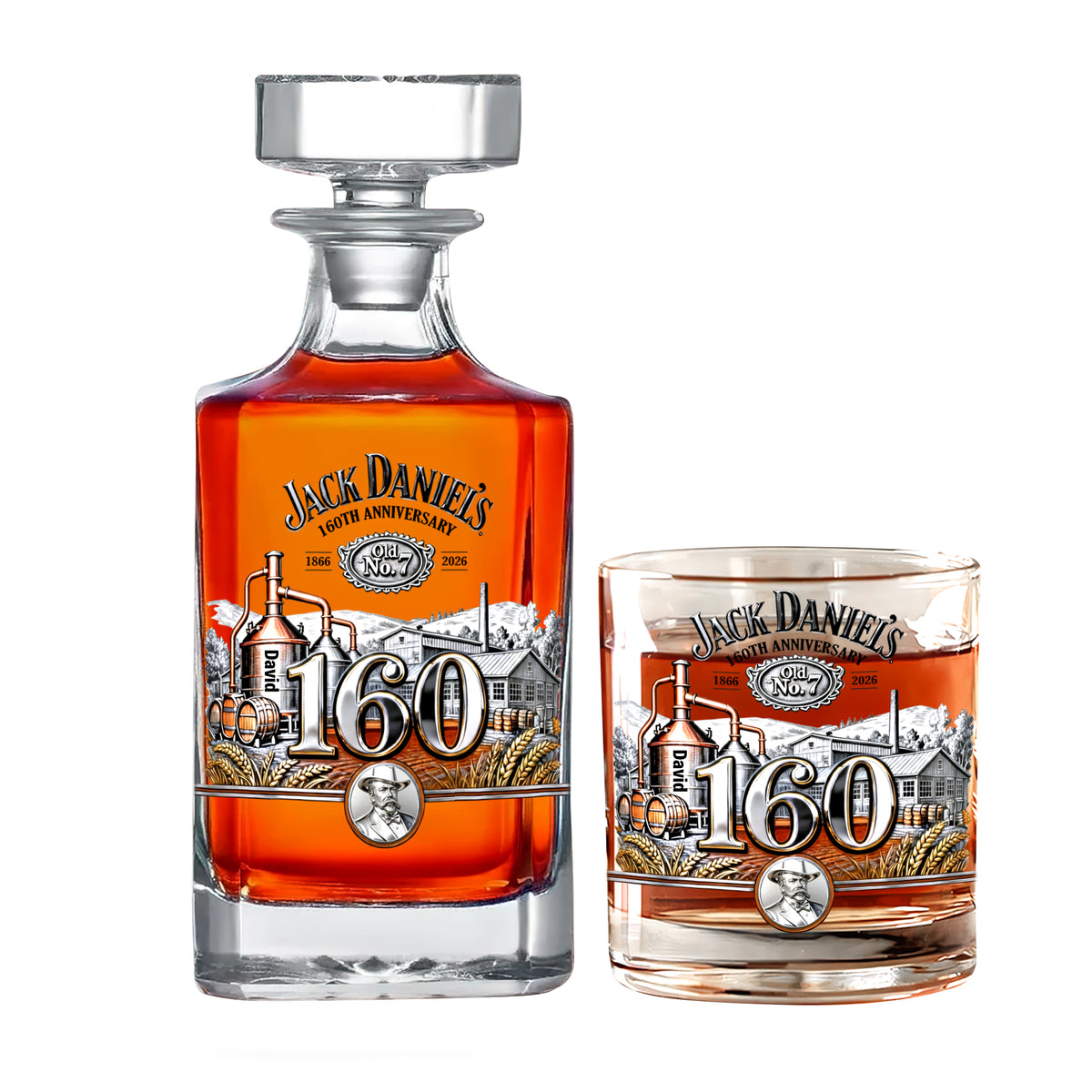 Celebrating 160th Anniversary Decanter Set - Personalized Gifts 03naqn120226-Homacus