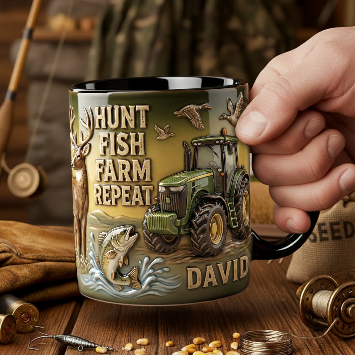 Hunt Fish Farm Accent Mug - Personalized Gifts For Farmer 05PALU260126-Homacus