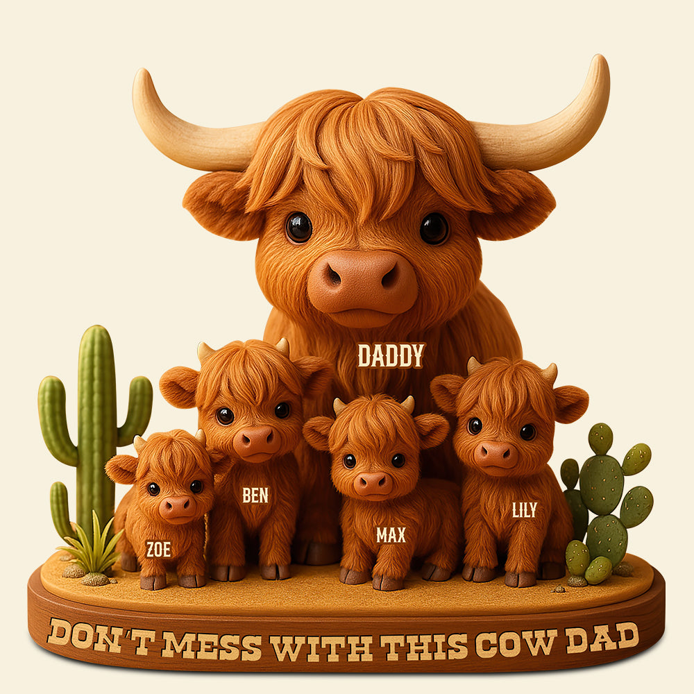 Highland Cow Dad Acrylic Plaque Personalized Gifts For Dad 04XQDT010525-Homacus