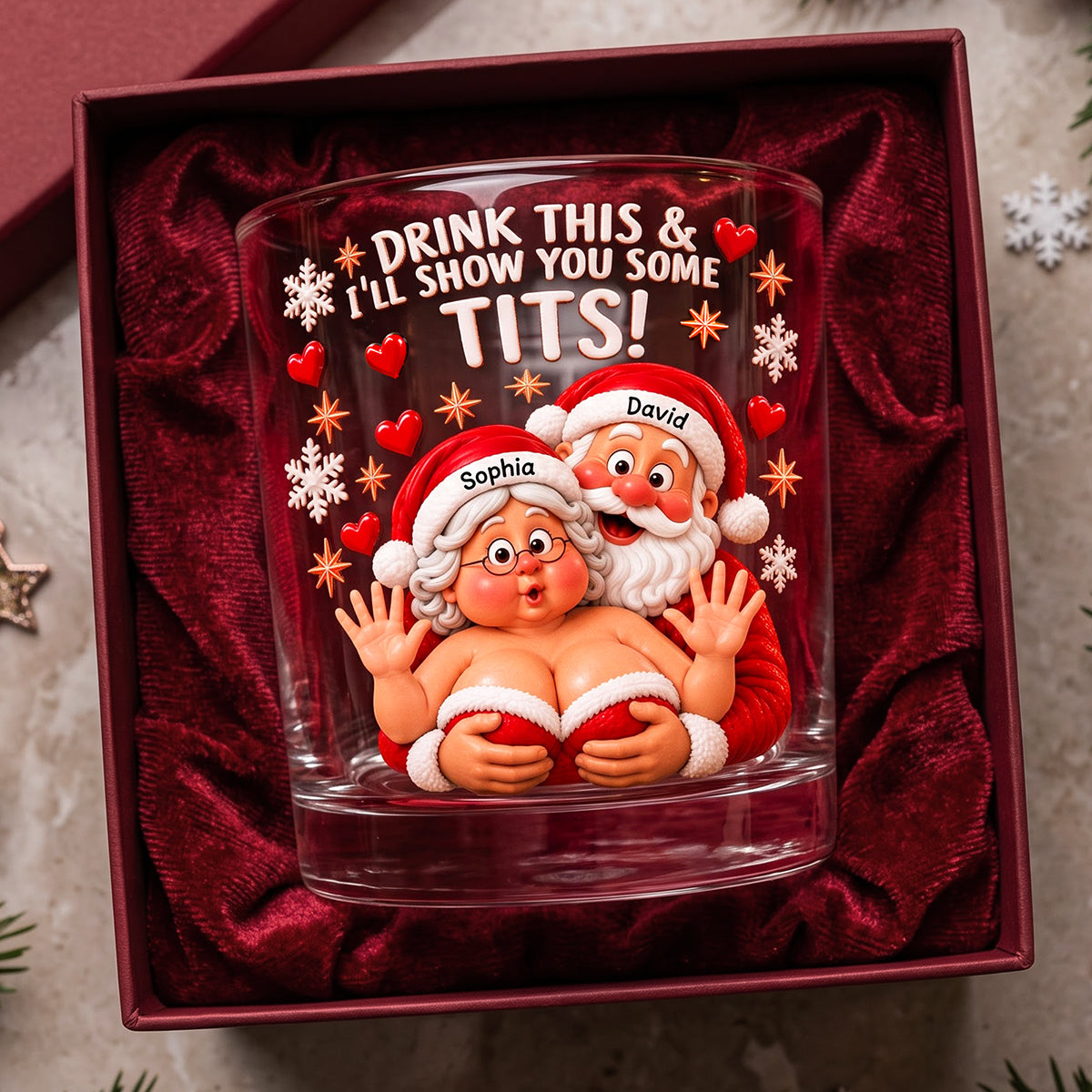 Naughty Santa Couple Glass - Personalized Gifts For Couples 06NATA201026-Homacus