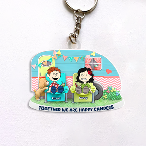 Personalized Gifts For Couple Keychain 05ohpu130125pa Happy Campers Couple-Homacus