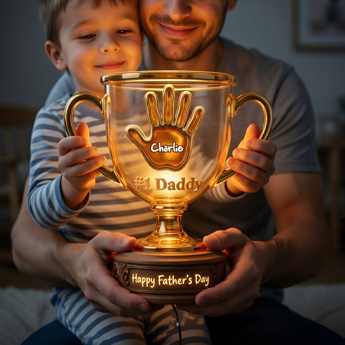 Best Dad Trophy Acrylic Light Box - Personalized Gifts For Father 02palu160426-Homacus